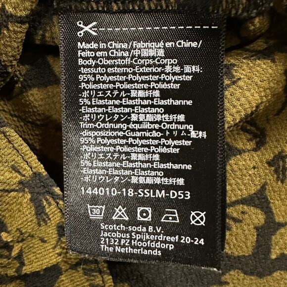 Scotch &‎ Soda Women's XS Green Black Blouse Flowy Tropical Print Lightweight - Picture 11 of 11